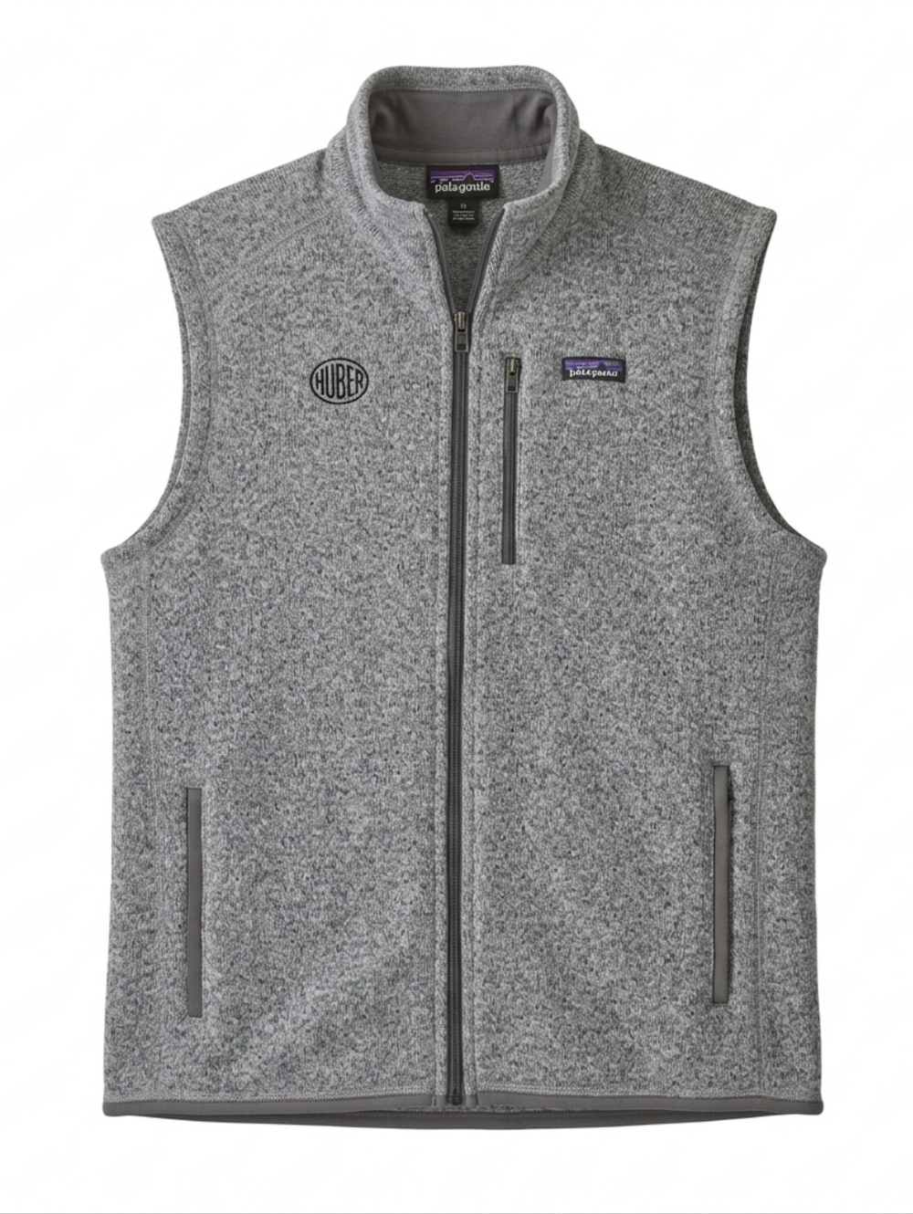 Patagonia Men’s Better Sweater Vest Grey Full Zip Fleece Jacket Huber Logo XL